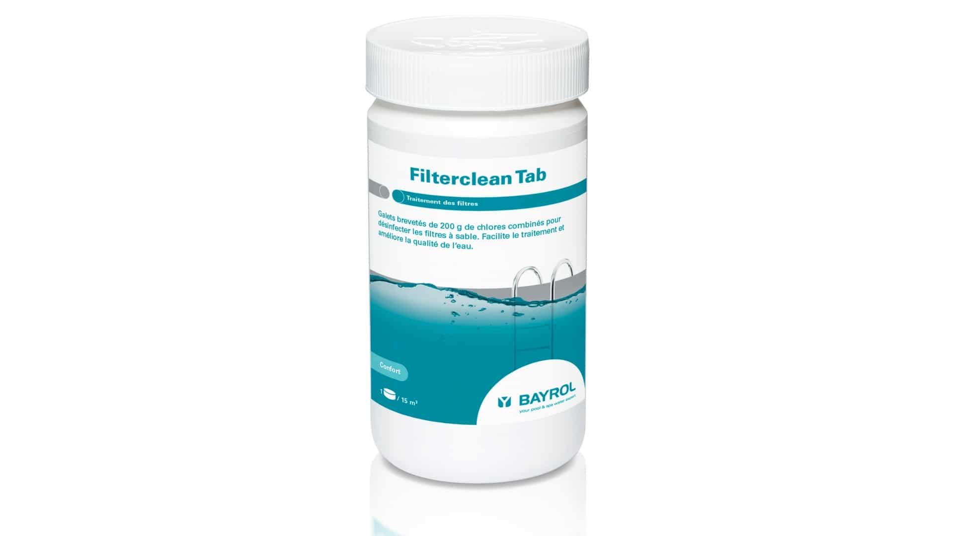 Galets de 200gr Filterclean Tab traitement piscine 1kg - BAYROL