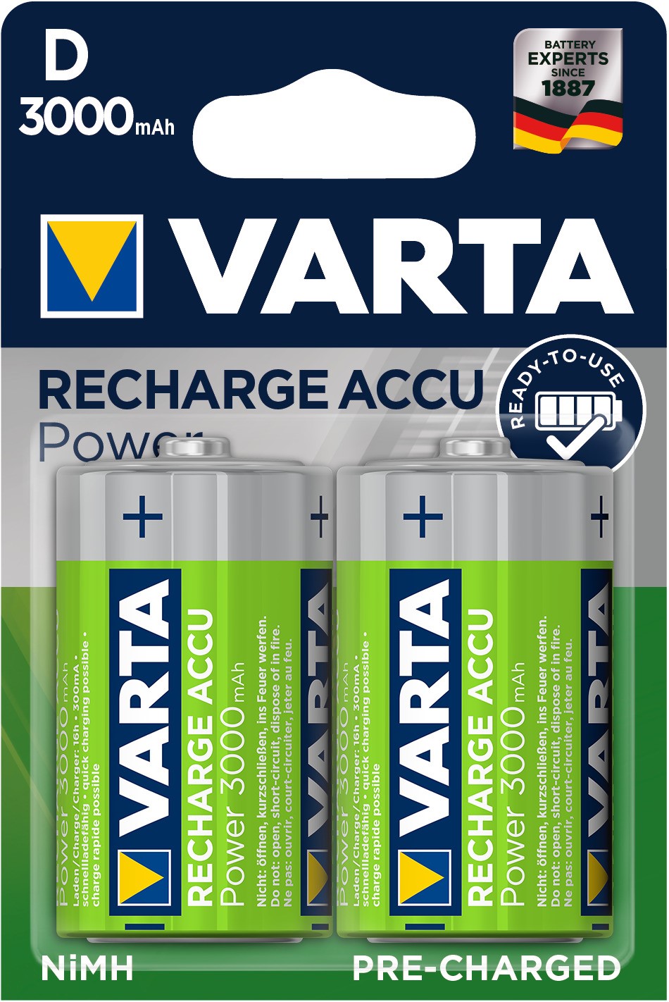 Pile Accu Varta Hr20 D 3000 Mah Blister2 VARTA