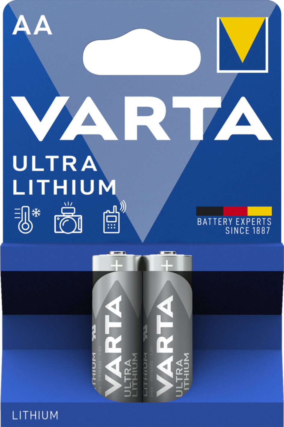 2 piles Lithium Professional 6106 AA - VARTA 