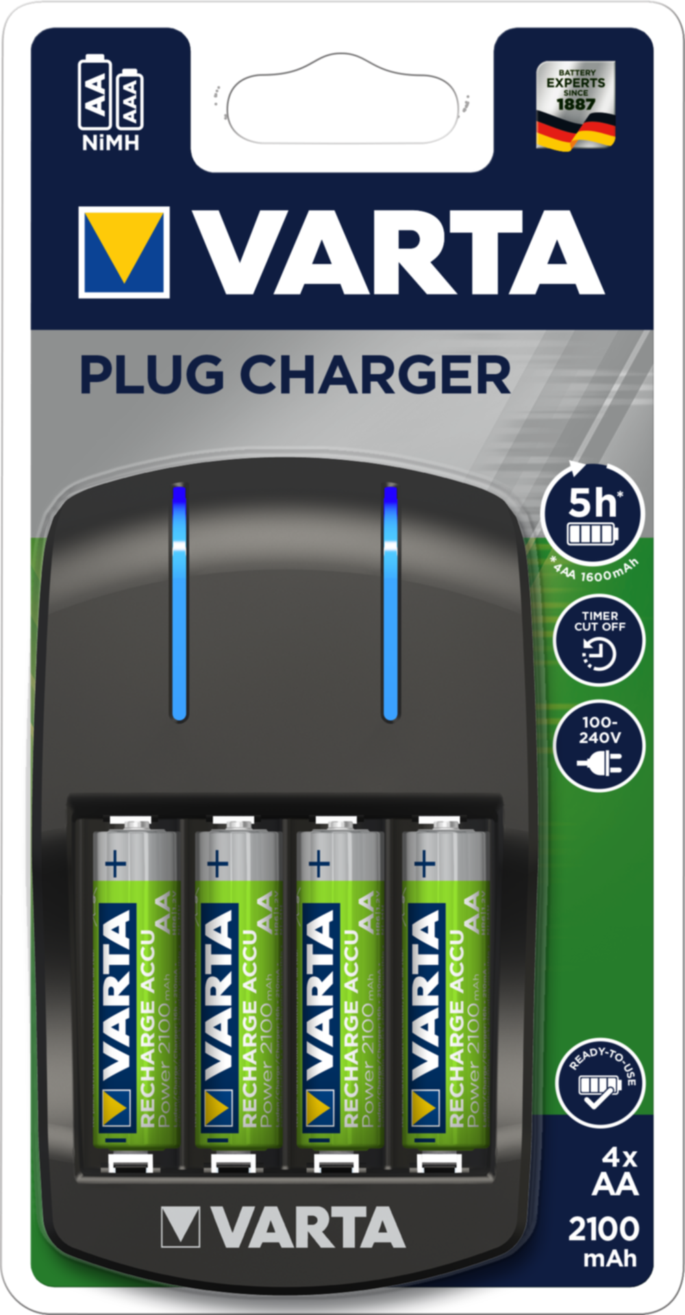 Chargeur pile 57647 AA/AAA, piles inclus - VARTA