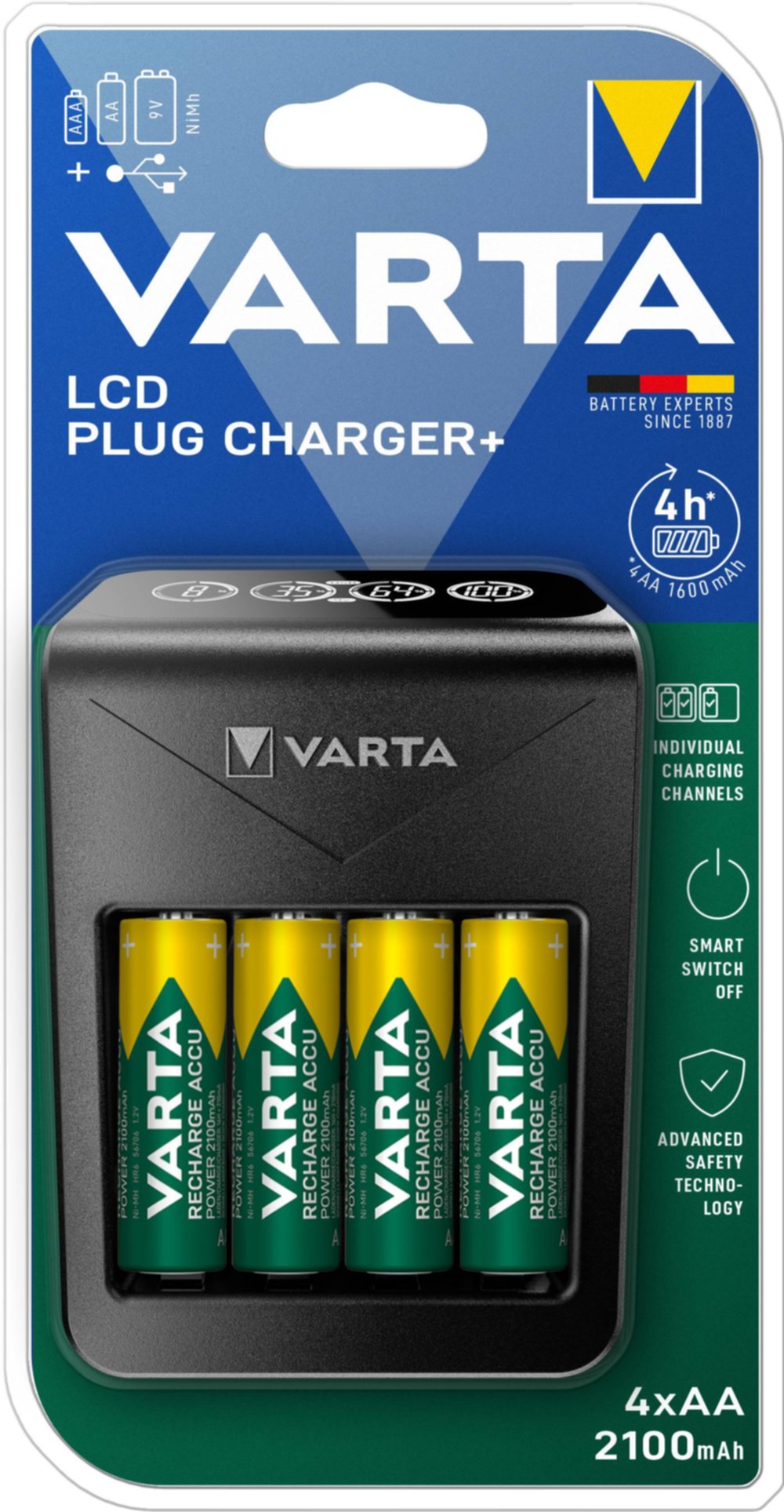 Chargeur Varta LCD pour piles rechargeables - VARTA