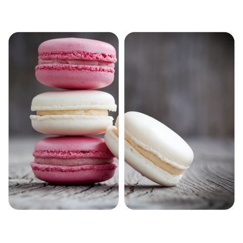 Lot de 2 protège-plaques en verre Macarons