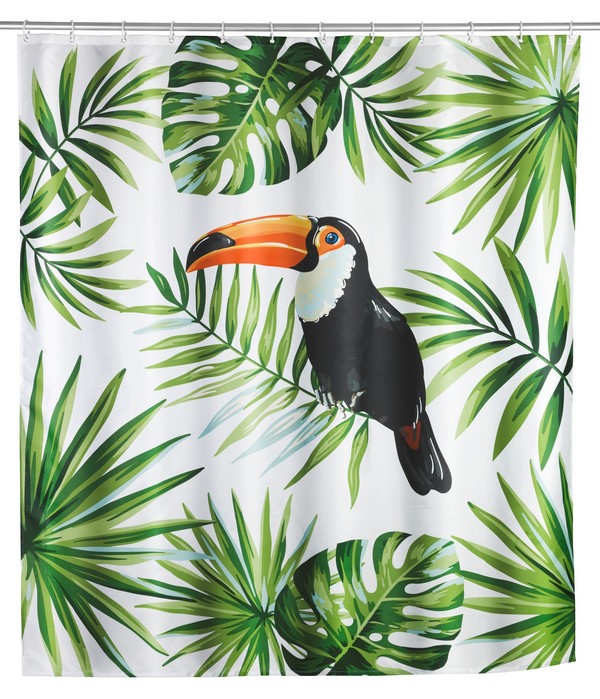 Rideau de douche 180x200 cm tucan polyester