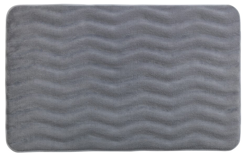 Tapis de bain memory f.50x80 cm prem. wave gris