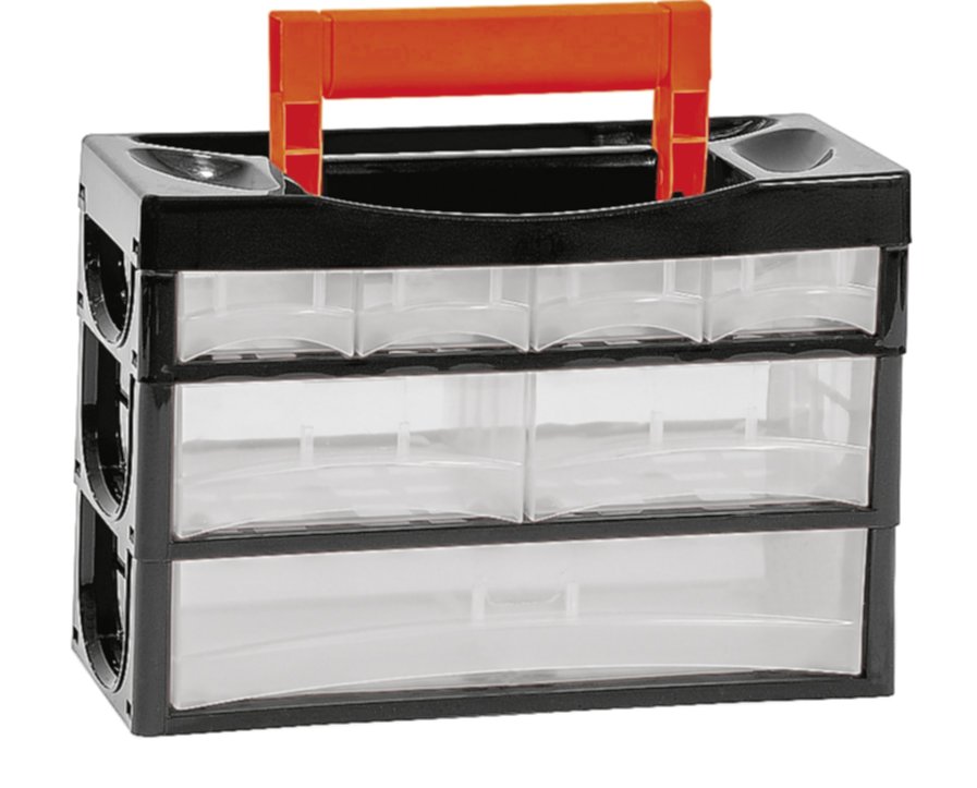 Casier de rangement 7 tiroirs 31,8 x 13,5 x 21,5 cm noir/transparent - TOOD