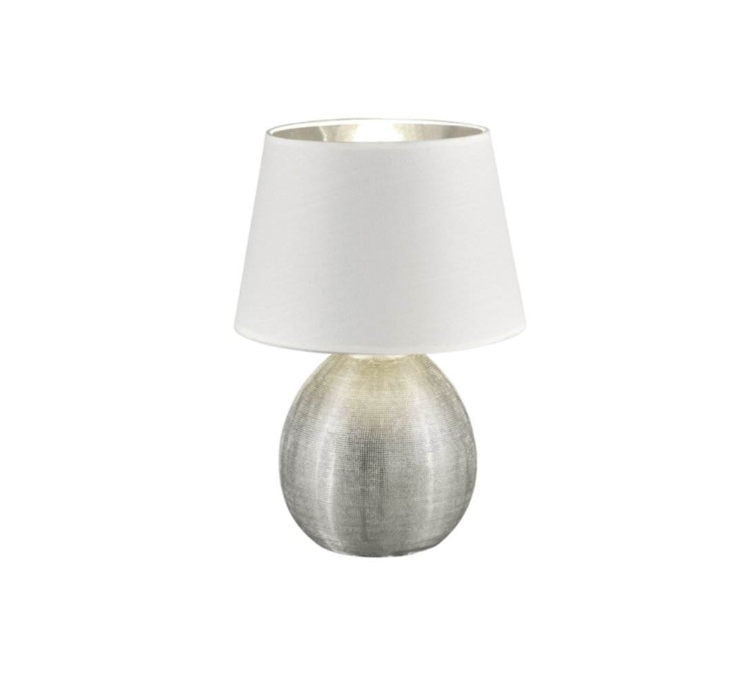 Lampe de Table Luxor Argent Céramique Exclu 1xE27 Max.60W - REALITY