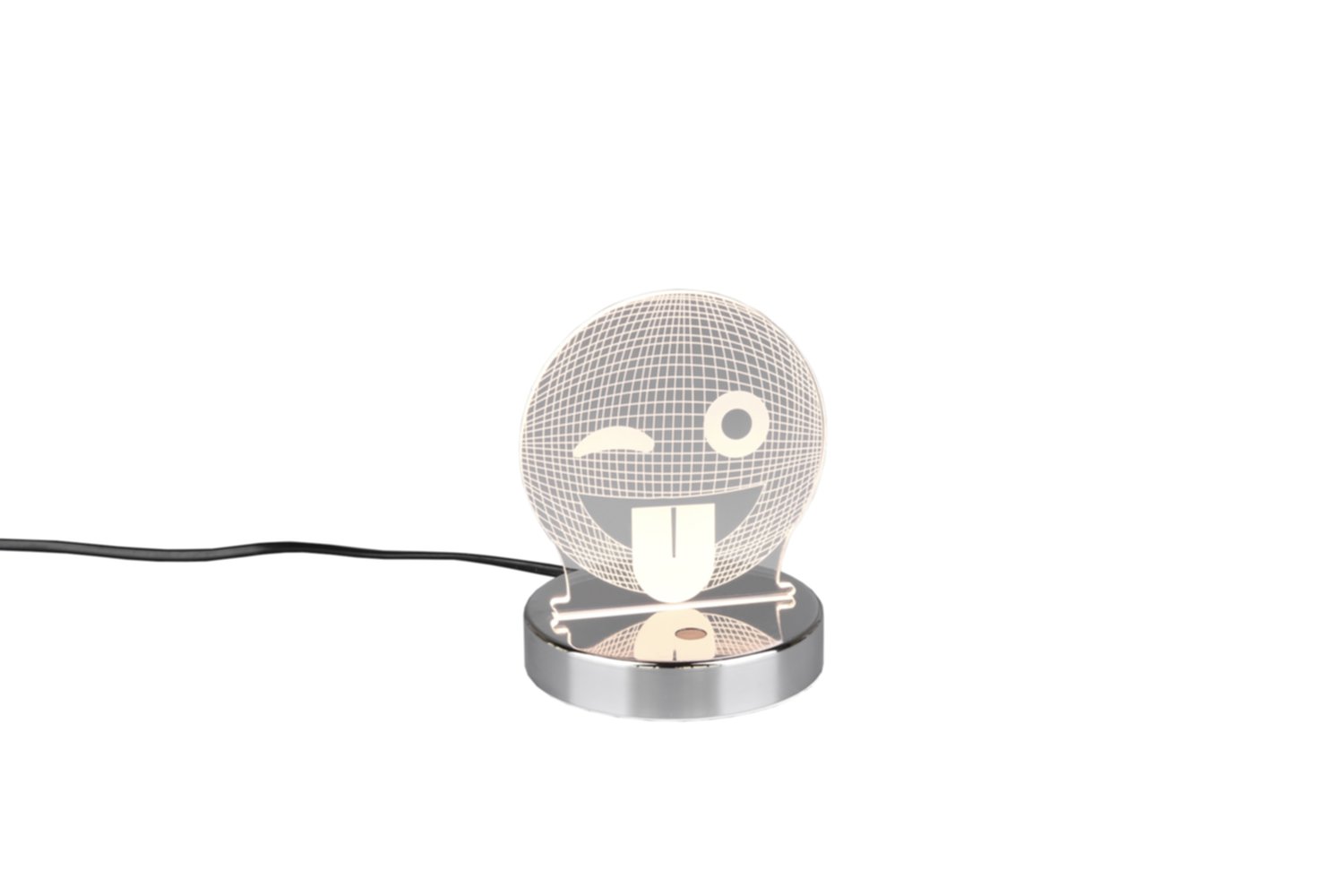 Lampe de Table Smiley Chrome H.15cm - REALITY