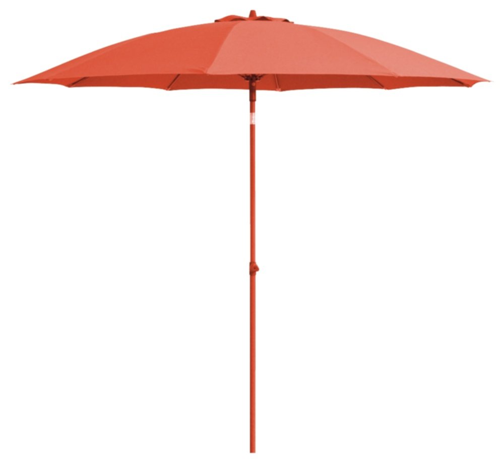 Parasol droit rond Ø2,7m Coloris mât et toile orange - PROLOISIRS