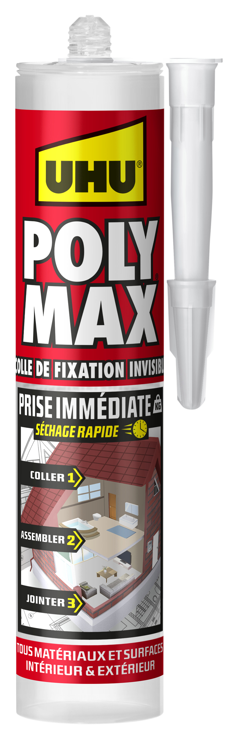 Poly max extra fort séchage rapide invisible cartouche 300g