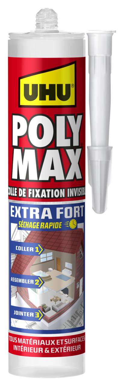 Poly max prise immédiate séchage rapide invisible 300g