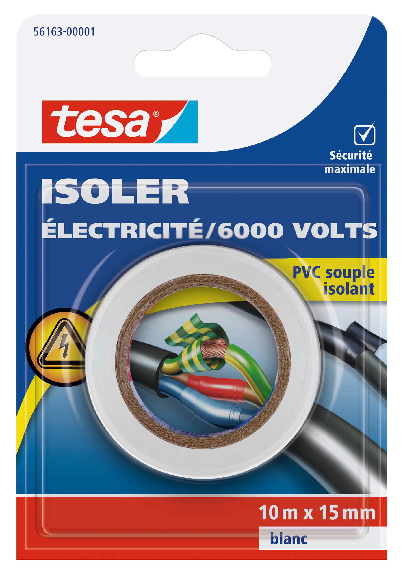 Adhésif isolant électrique blanc 10mx15mm