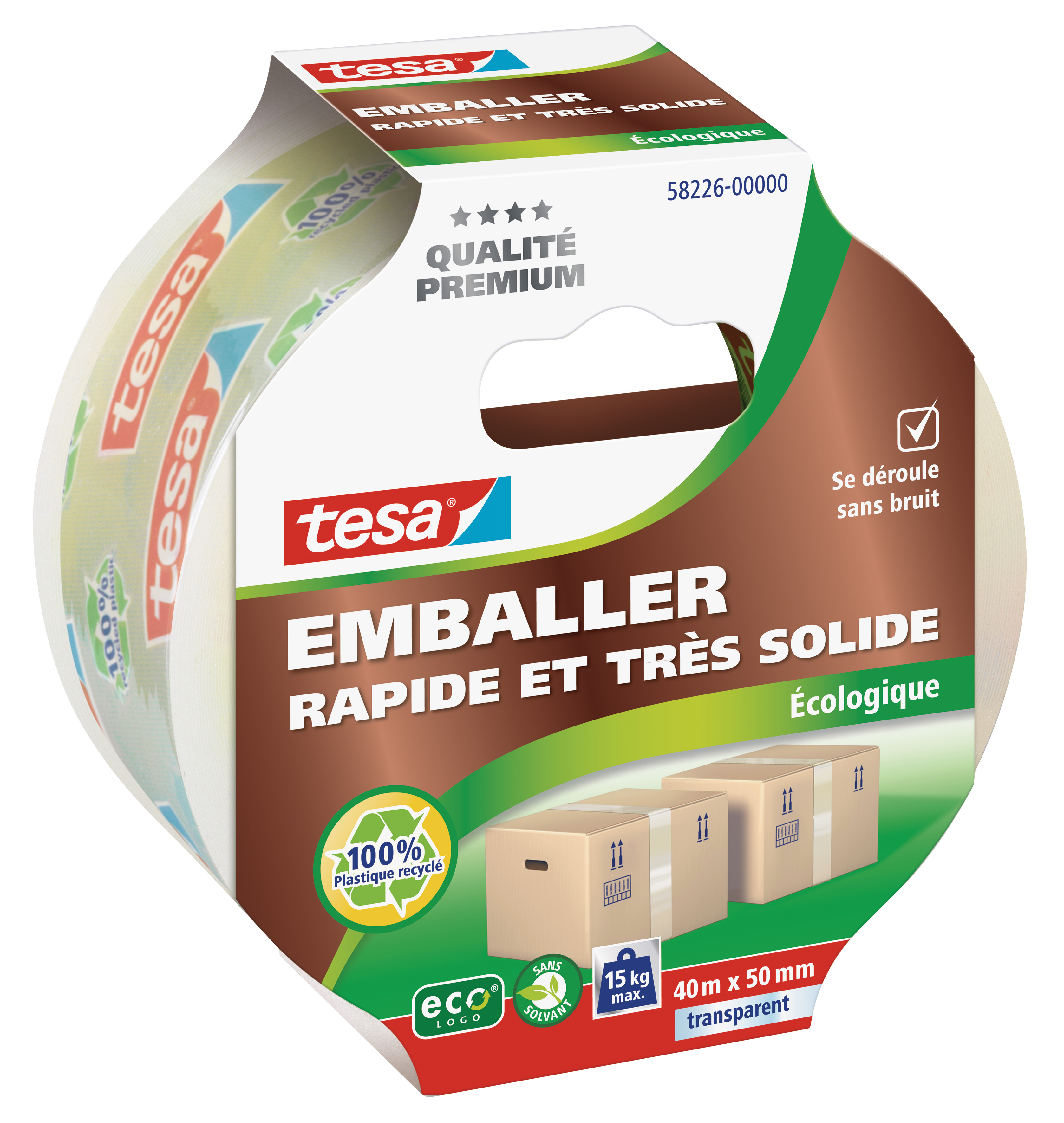 Ruban d'emballage eco & strong 40m x 50mm