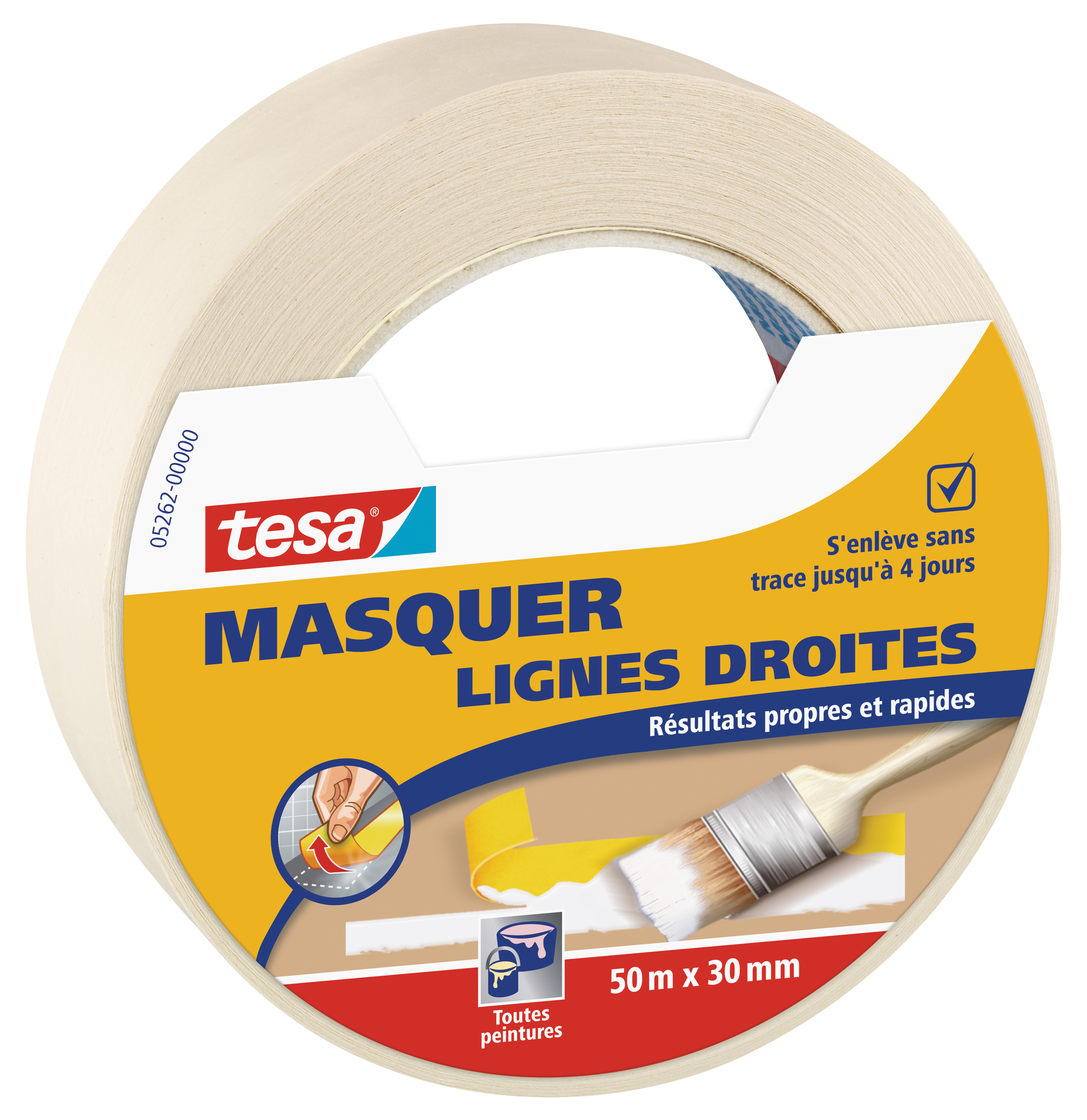 Adhésif de masquage lignes droites 50m x 30mm