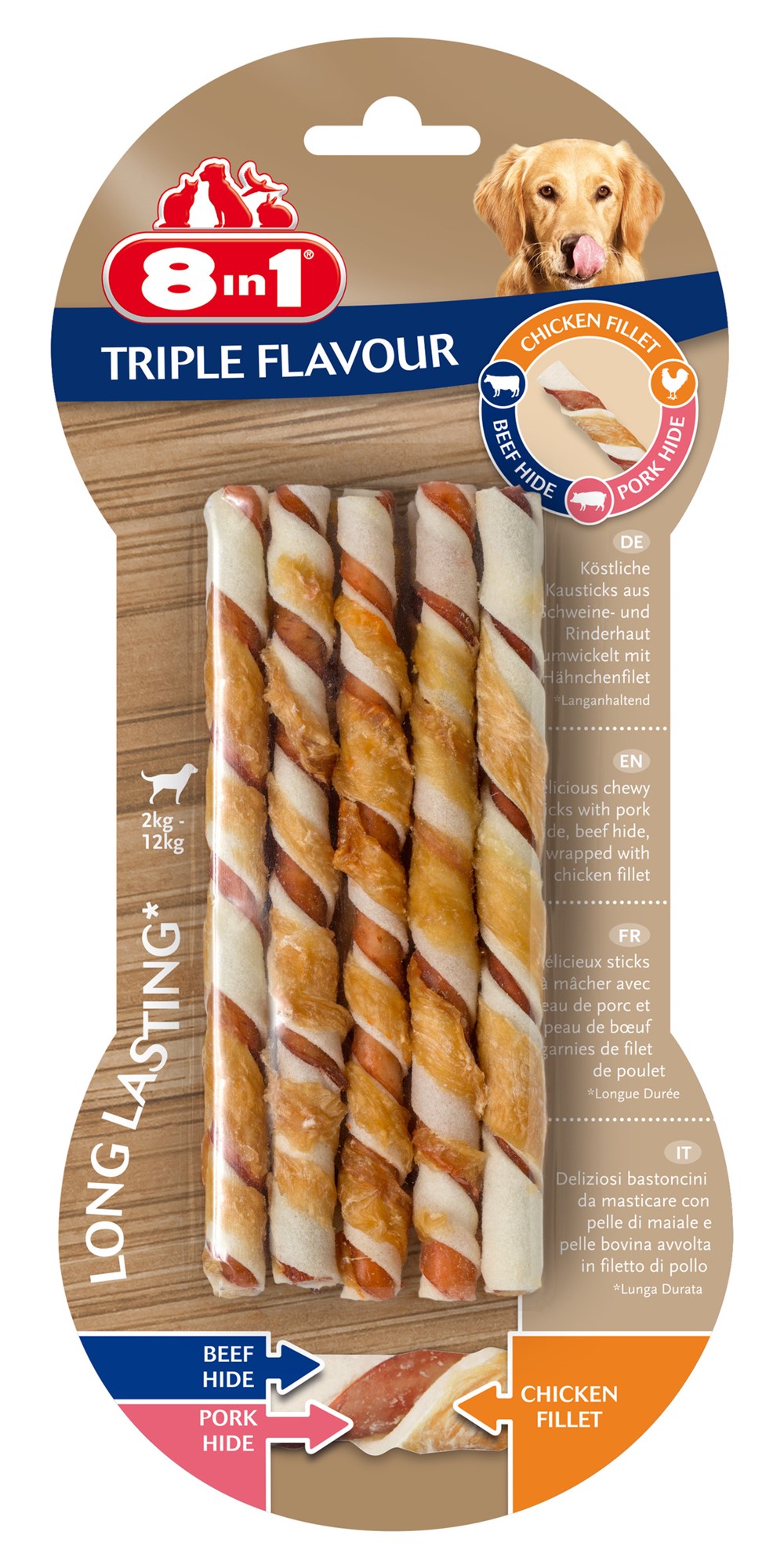 Friandise 8in1 twisted à macher triple saveur -x10