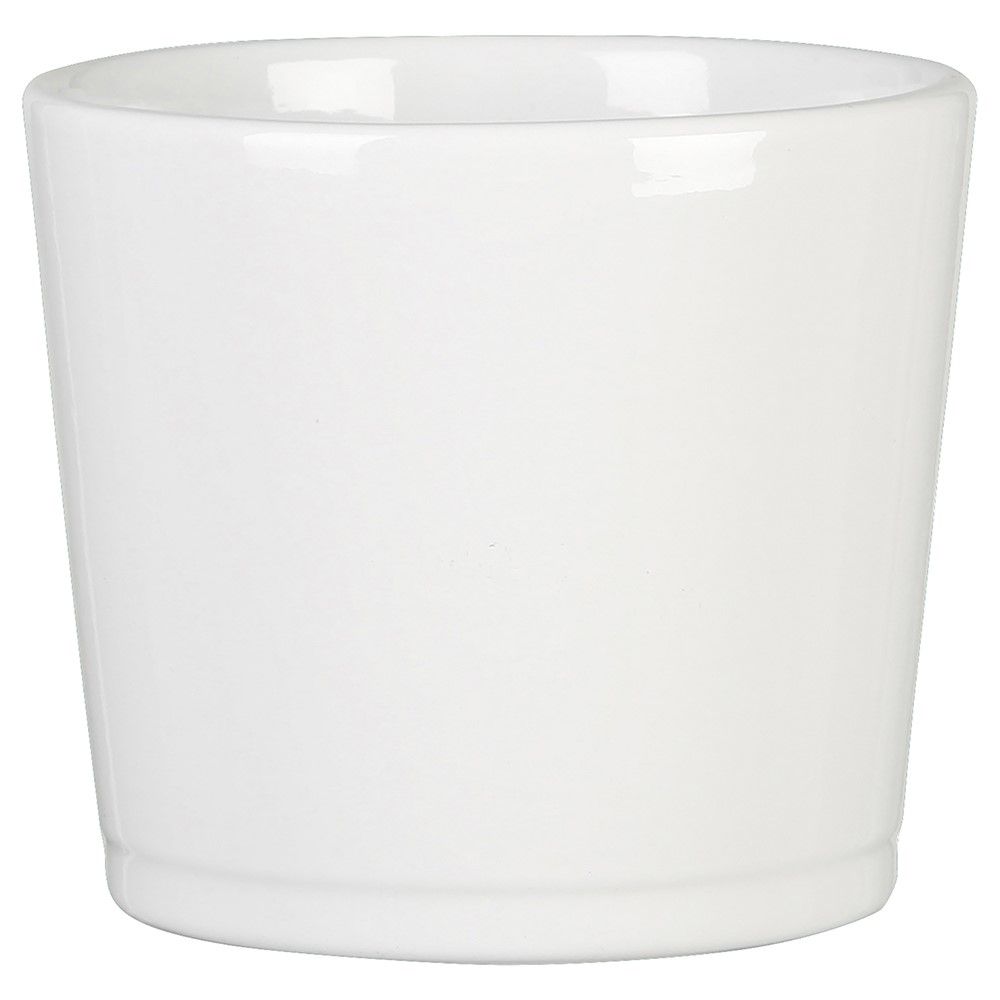 Cache-Pot 883 Alaska Brillant Céramique Ø14,5cm h13,3cm Blanc - DEROMA