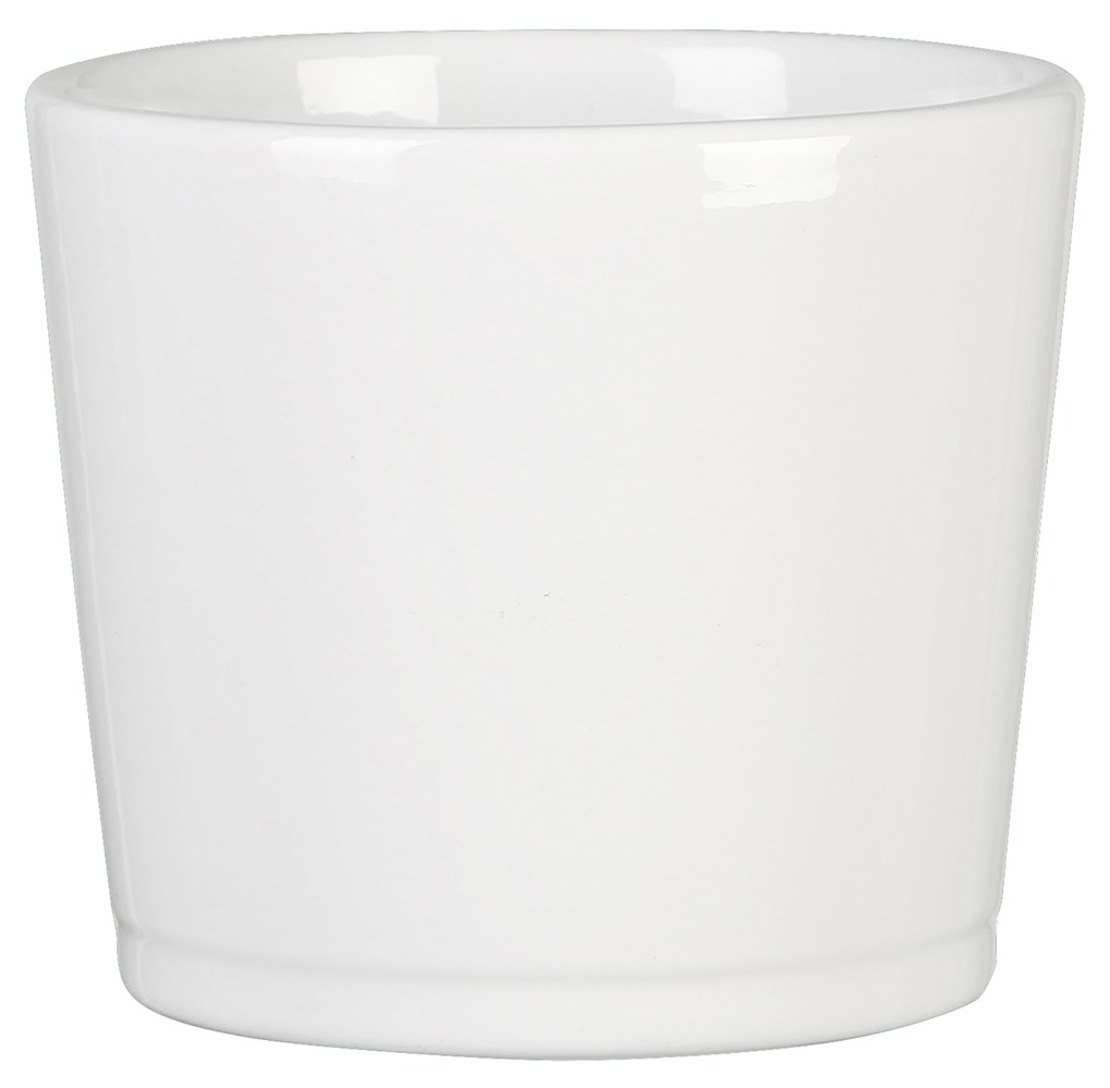 Cache-Pot 883 Alaska Brillant Céramique Ø16,5cm h14,5cm Blanc - DEROMA