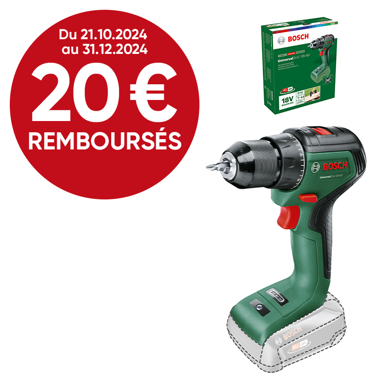 Perceuse-visseuse sans fil UniversalDrill 18V-60 (sans batterie) - BOSCH