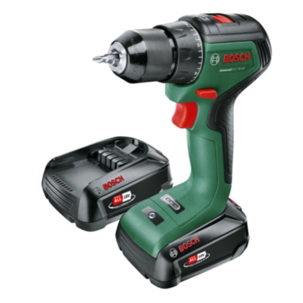 Perceuse sans fil UniversalDrill 18V-EC 2 batteries 2,0Ah + AL 18V-20 Brushless - BOSCH