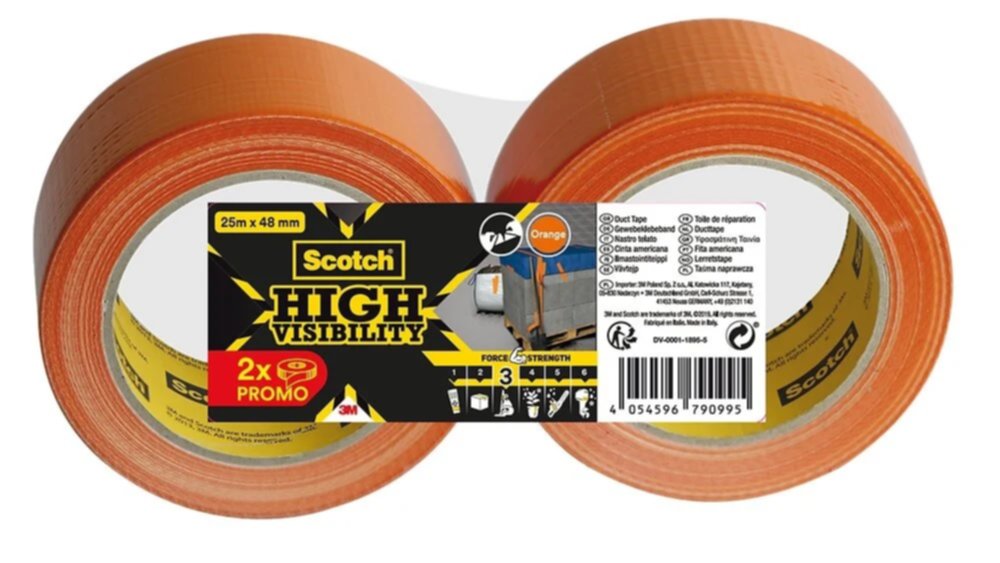2 toiles de réparation High Visibility 48mx25mm orange - SCOTCH