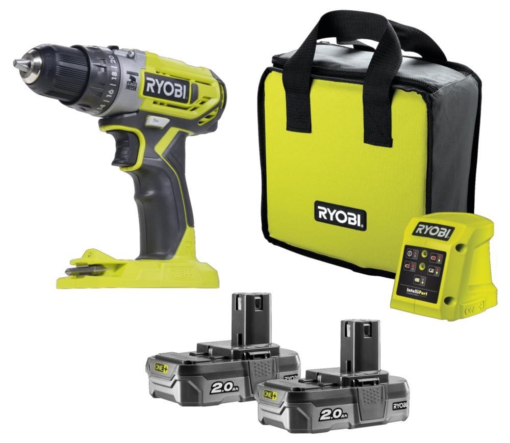 Perceuse-visseuse à percussion R18PD2-220SA31 18V + 2x2Ah - RYOBI