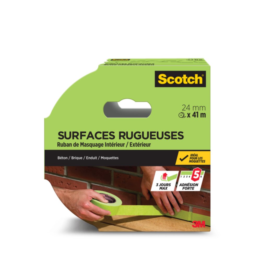 Ruban de Masquage pour Surfaces Rugueuses Scotch® 2060 Vert 41mx24mm