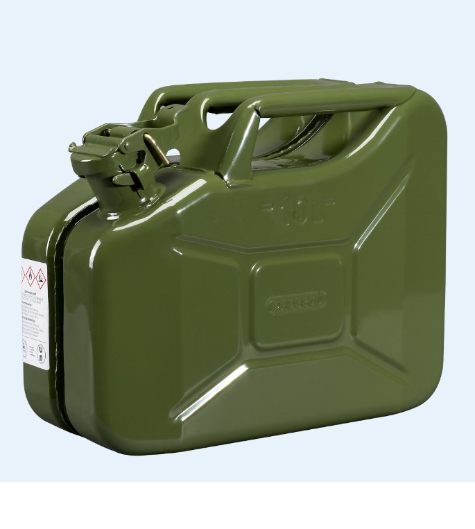 Jerrycan carburant 10 l, métallique