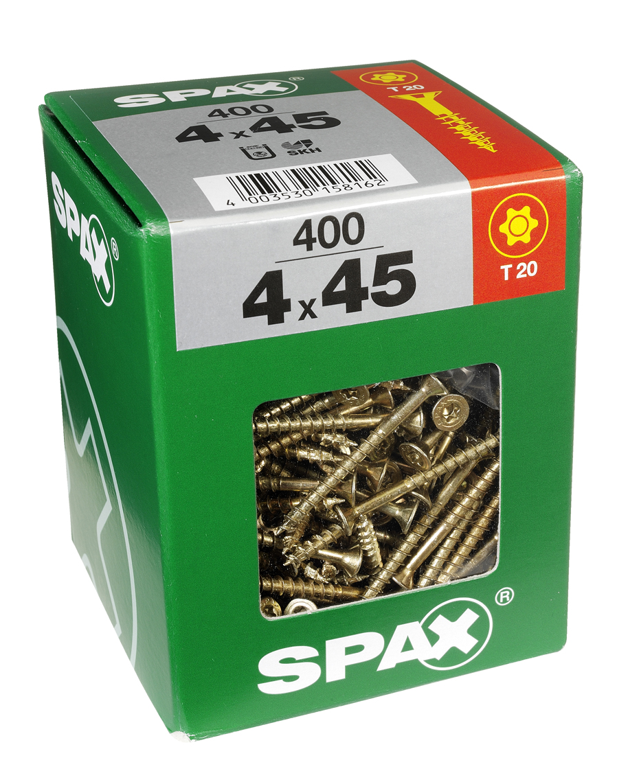 400 vis 4x45 tête fraisée empreinte t-star+ T20 gris SPAX