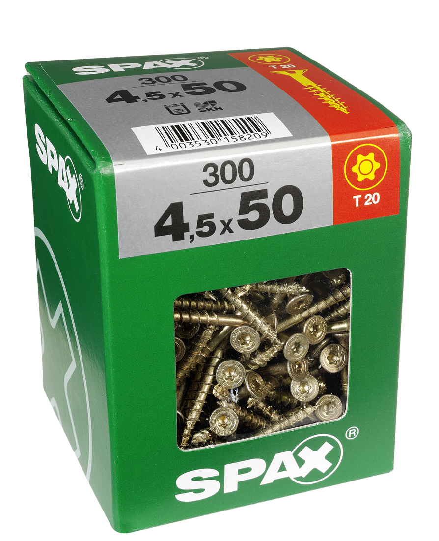 300 vis 4,5x50 tête fraisée empreinte t-star+ T20 gris SPAX