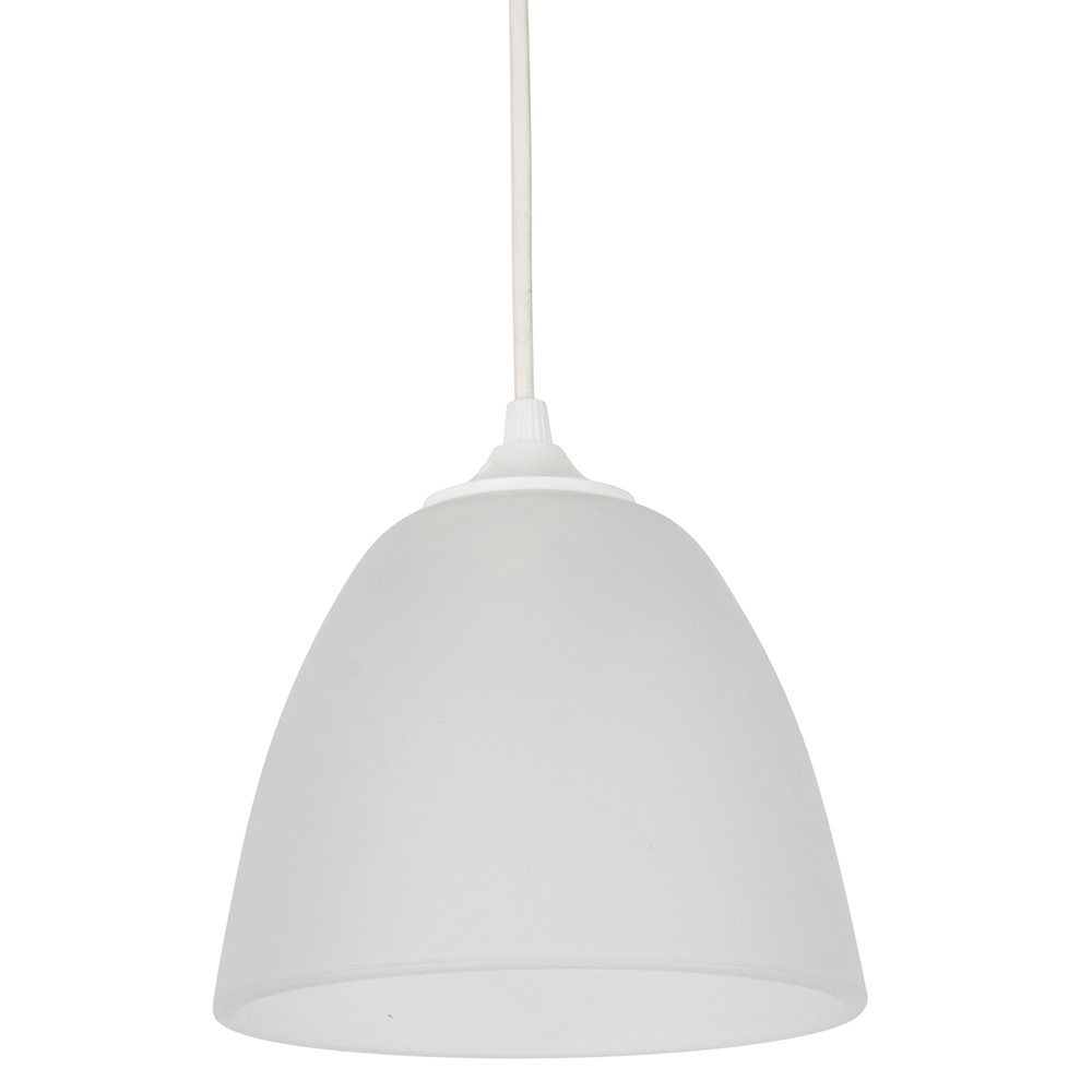 Suspension Ogive Verre Strié Opale Ø16cm 60W - COREP