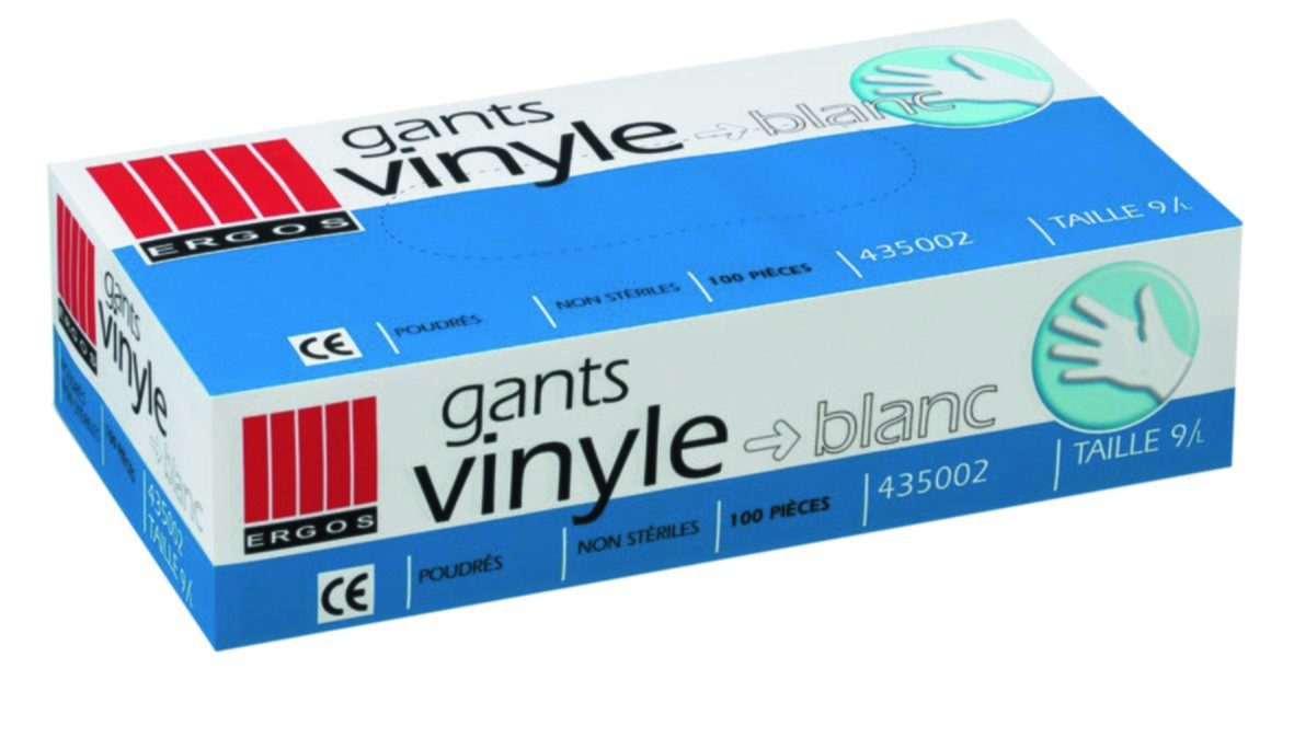 100 Gants jetables Vinyle Taille M - ERGOS