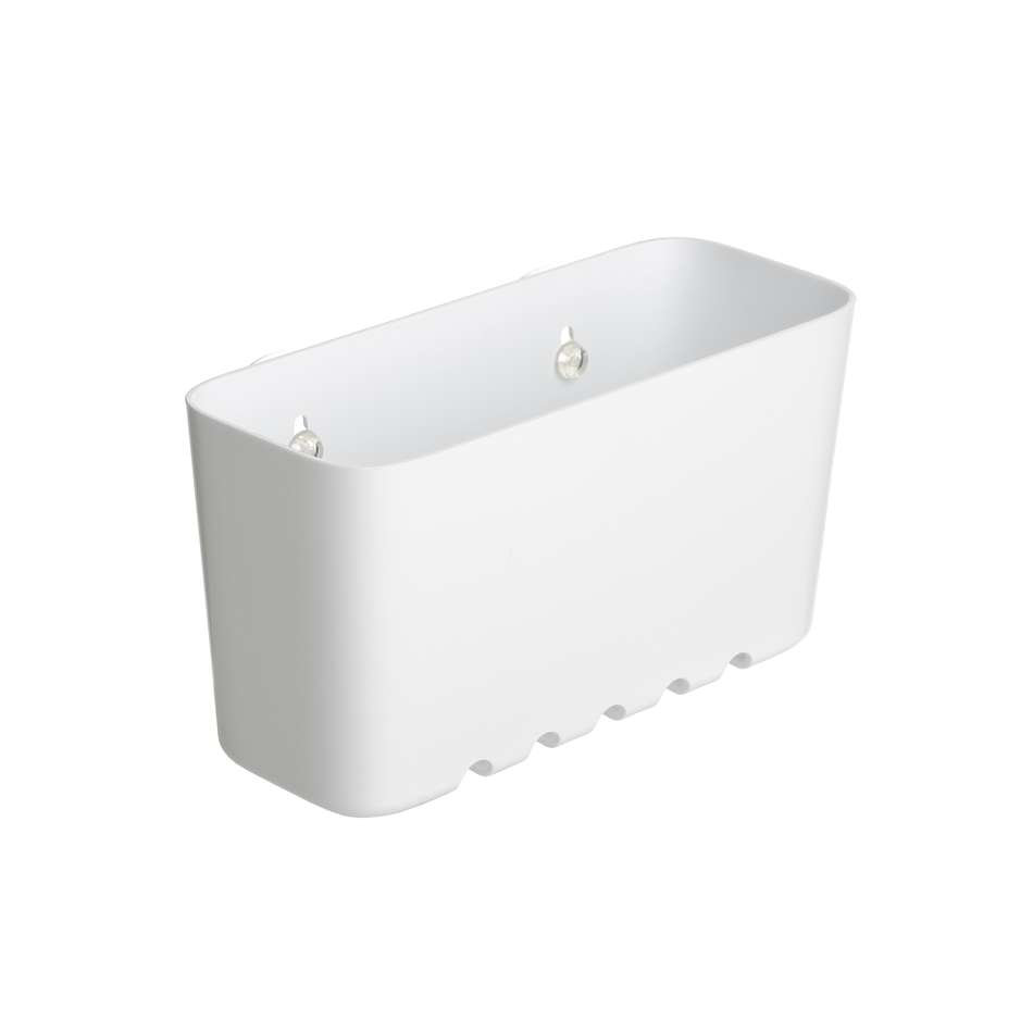 Étagère Rectangulaire à Ventouses 20x8,5x11cm Blanc