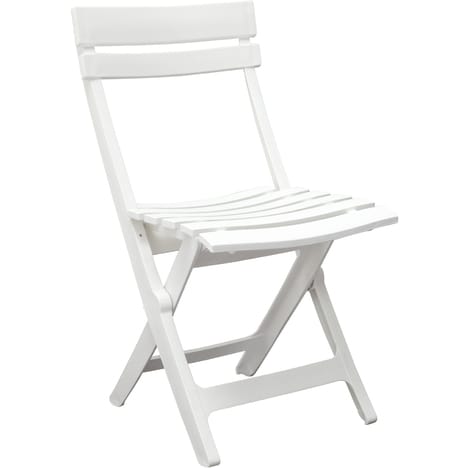 Chaise de jardin pliante Miami Tonus blanche - GROSFILLEX