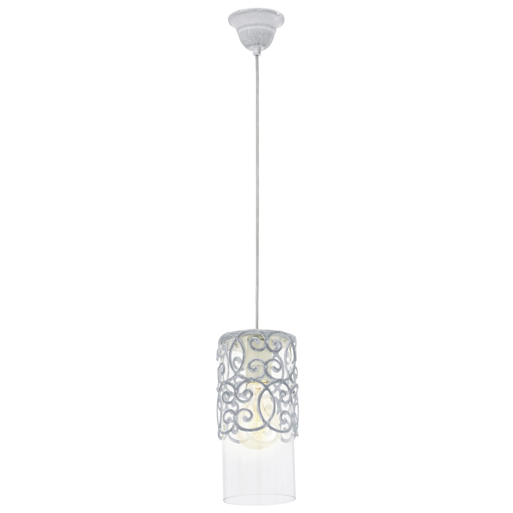 Suspension Vintage 1 lumière E27 Gris Bleu