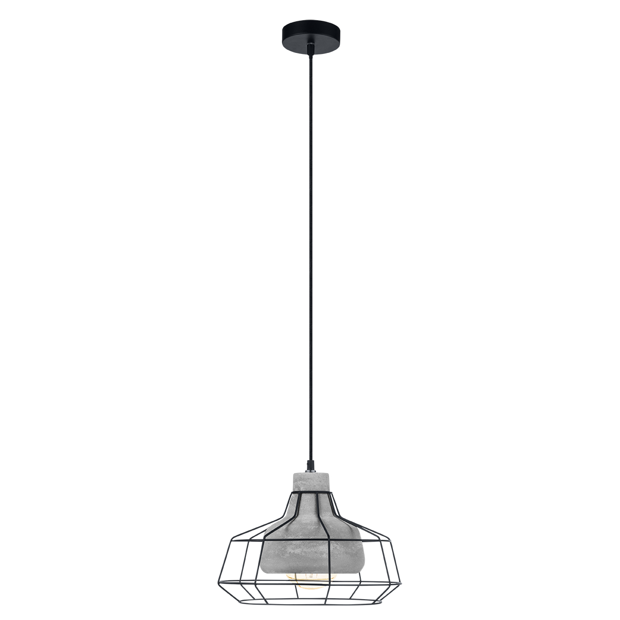 SUSPENSION CONSETT NOIR GRIS E27 60W