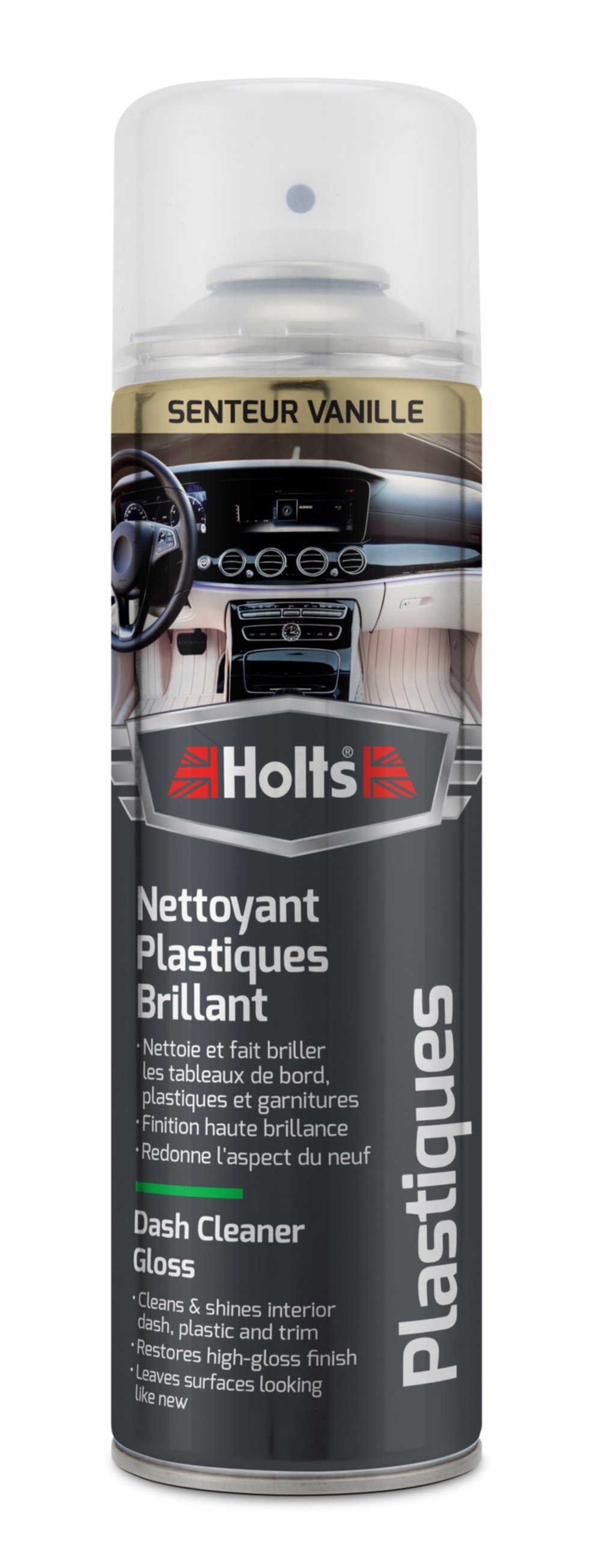 Nettoyant plastiques finition brillante senteur vanille 500 ml HOLT'S