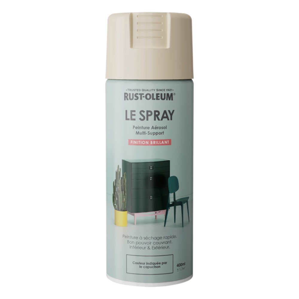 Peinture aérosol Le Spray brillant ivoire 1015 400ml - RUST-OLEUM