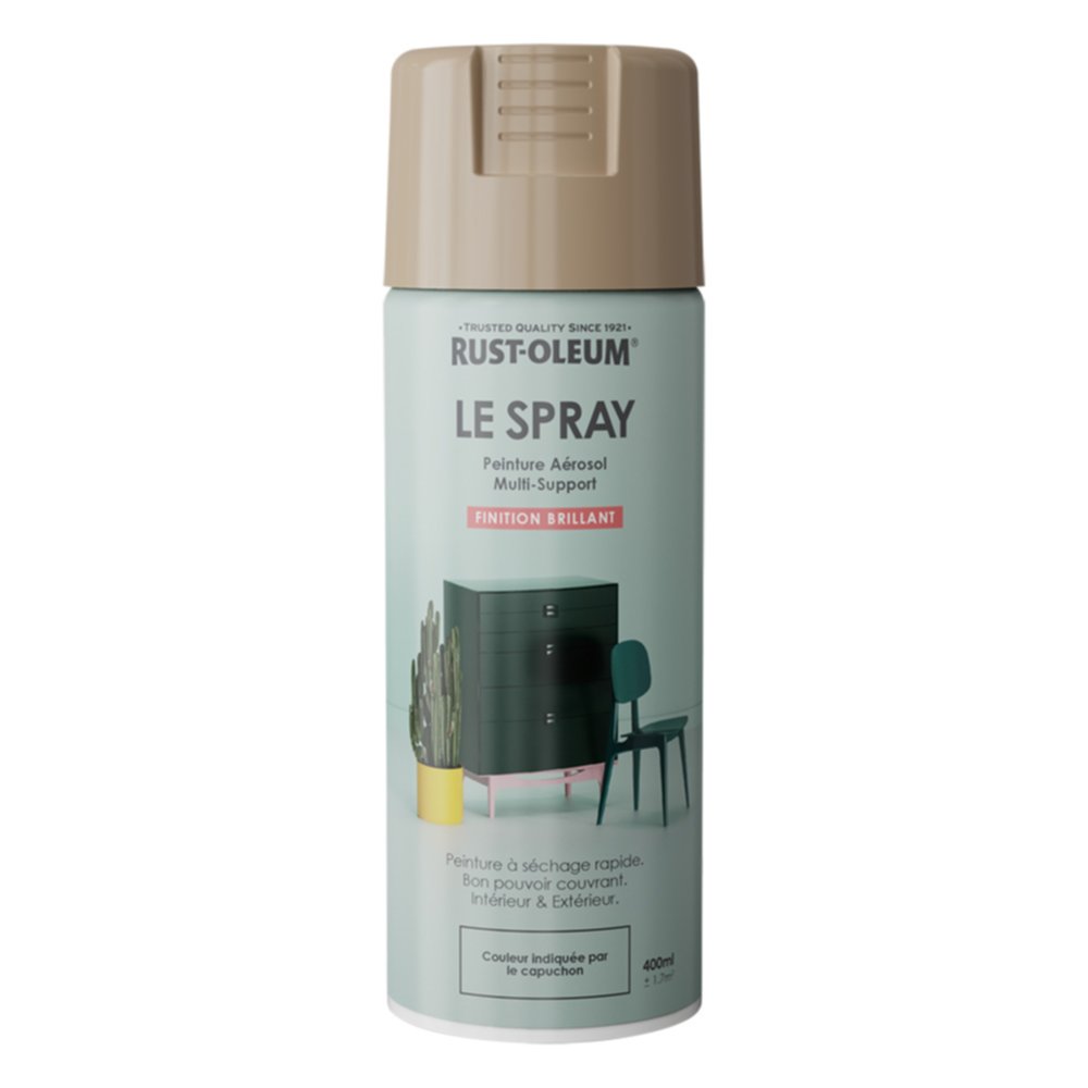 Peinture aérosol Le Spray brillant beige gris 1019 400ml - RUST-OLEUM