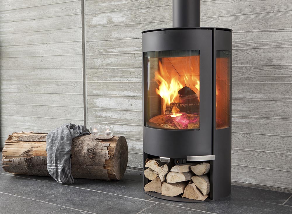 Poêle à bois 9-6 6kW Trivision Bûches 39cm - ADURO