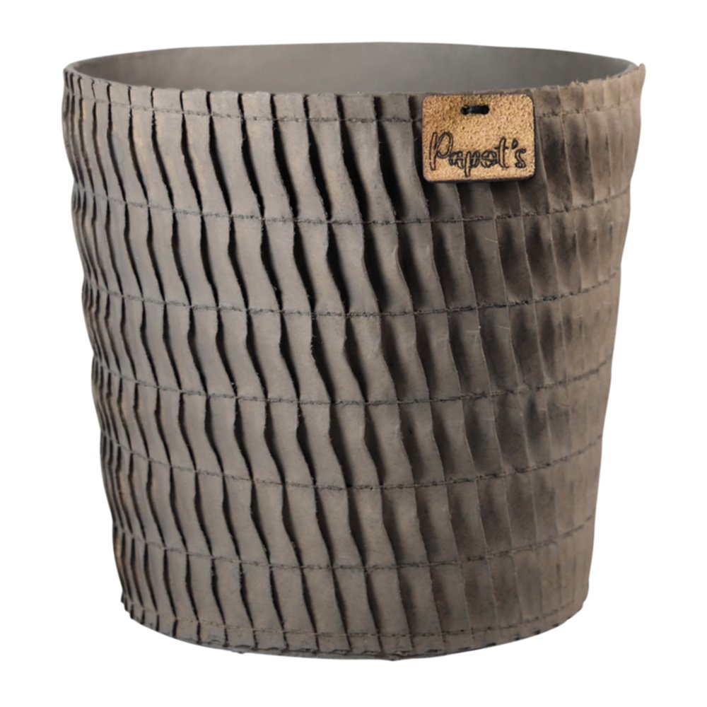 Cache-Pot Conique 100% Naturel Ø17cm Taupe - PAPOTS