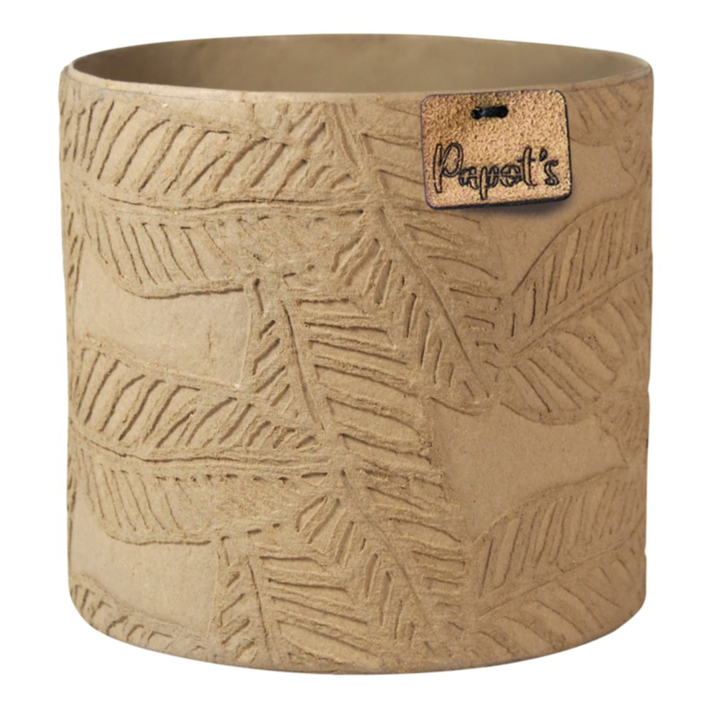 Cache-Pot Cylindre 100% Naturel Ø14cm Taupe - PAPOTS