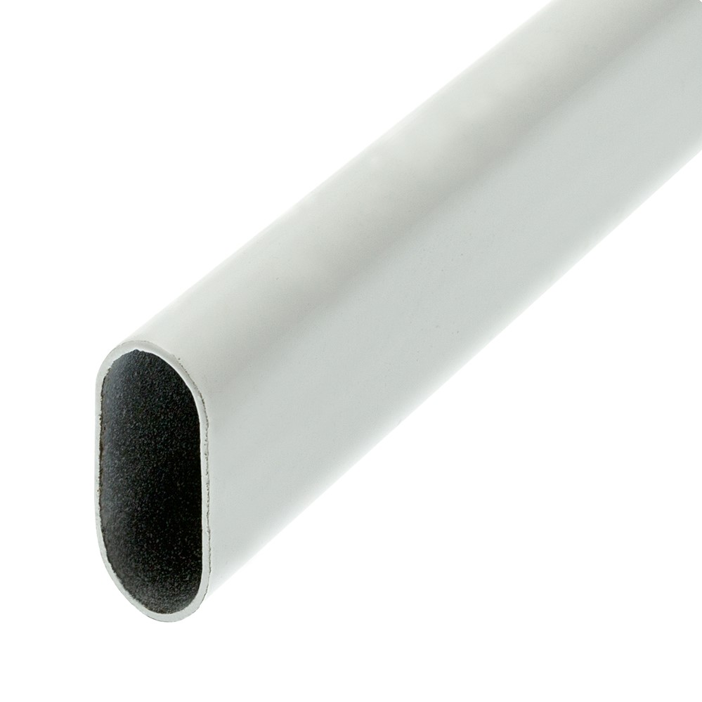 Barre de penderie cime 30x15mm ovale acier blanc 1m - CIME