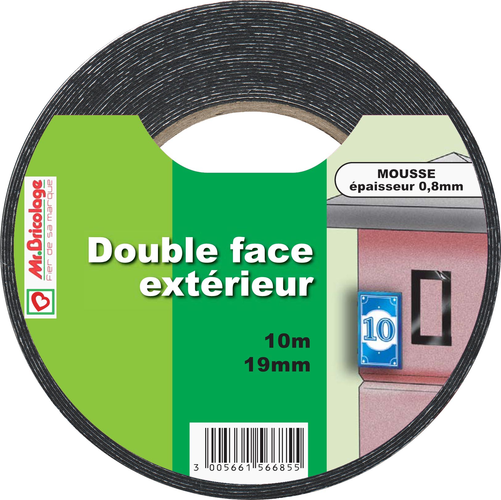 Adhésif moquette double face usage extérieur noir 10mx19mm - MR BRICOLAGE