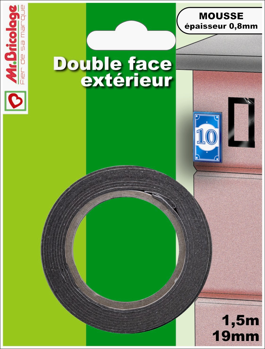 Adhésif moquette double face usage extérieur noir 1,5mx19mm - B RESIST