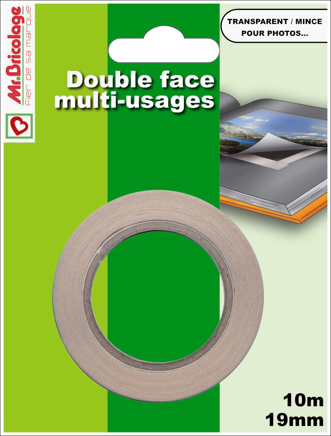 Adhésif moquette double face multi-usages transparent 10mx19mm - B RESIST