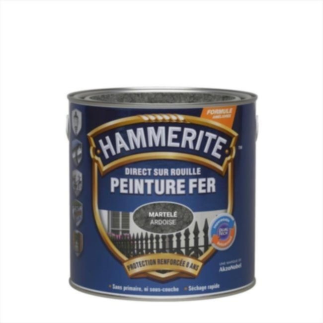 Peinture Métal Direct Sur Rouille Effet Martelé Gris Ardoise 0,25L - HAMMERITE