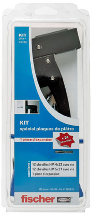 Kit pince + 24 chevilles métalliques HM en blister