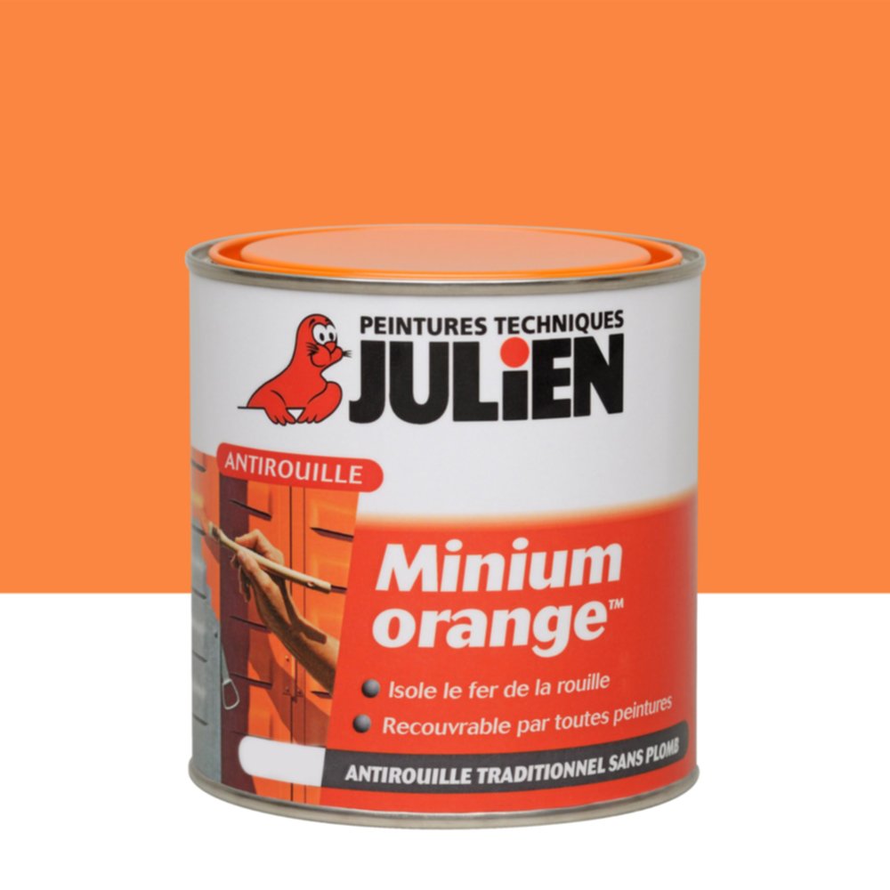 Primaire antirouille Minium Orange Mat 2,5L - JULIEN