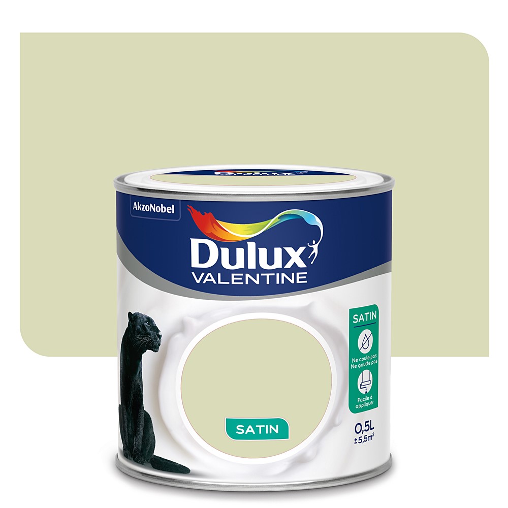 Peinture intérieure Crème de couleur satin Amande Douce 0,5L - DULUX VALENTINE