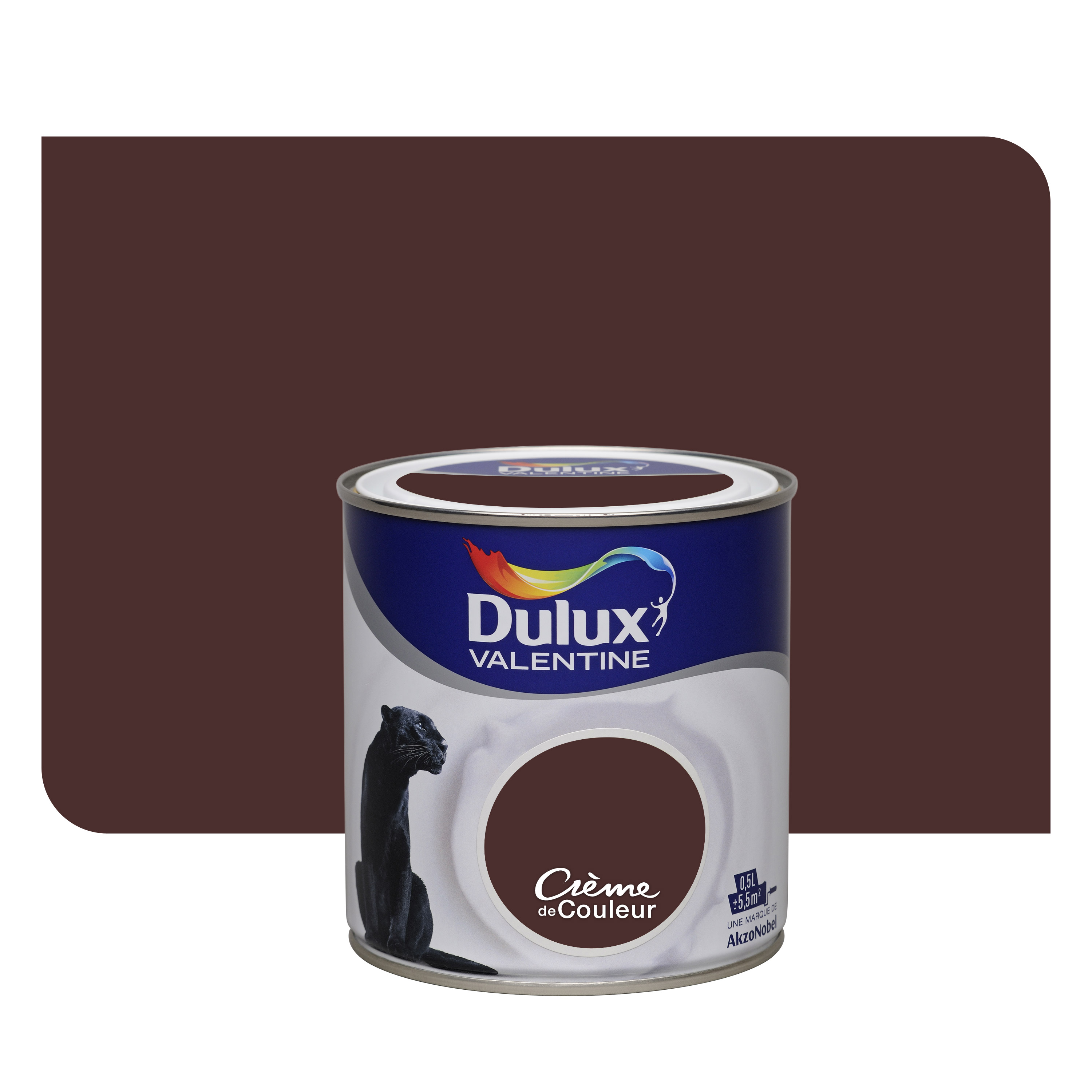 Peinture intérieure Crème de couleur satin Wengé 0,5L - DULUX VALENTINE