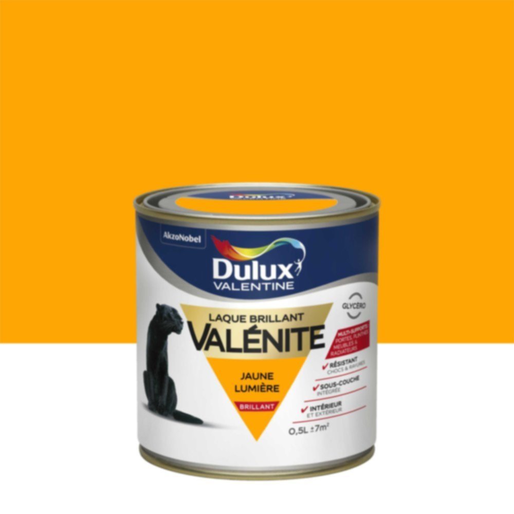 Peinture Laque Boiseries et Ferronnerie Valénite Jaune Lumière Brillant 0,5L - DULUX VALENTINE